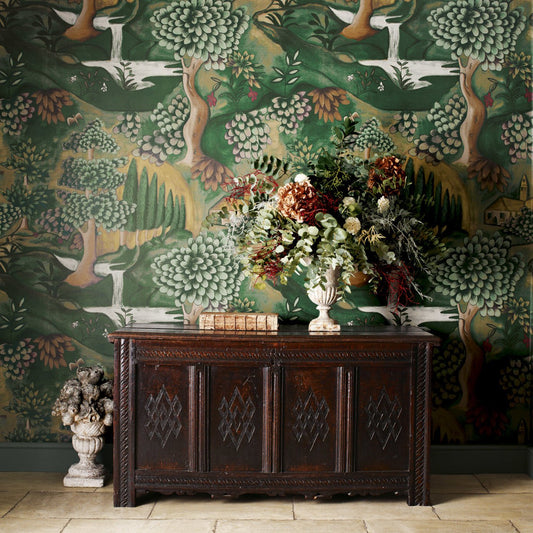 Verdure Wallpaper - Lead Blue - ZAMW310430 - Zoffany - Premier Wallcovering