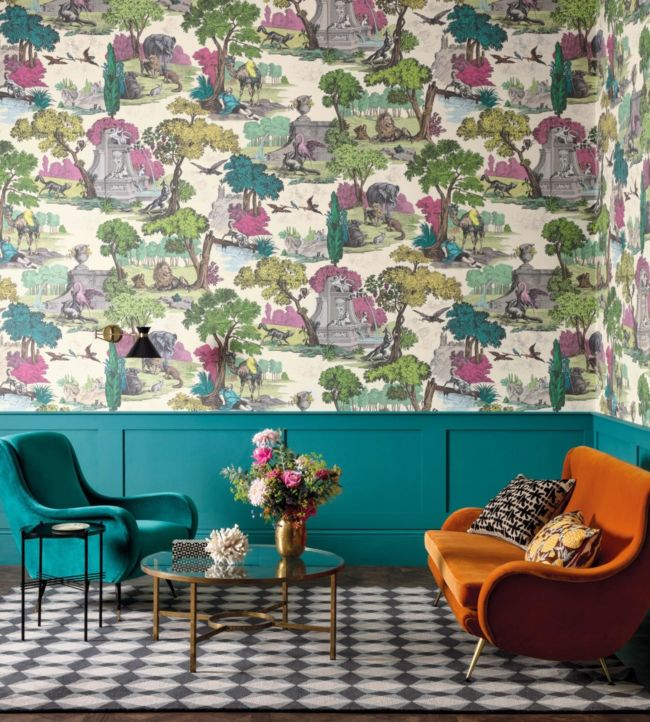 Versailles Grand (2 roll set) Wallpaper - Bright Classic Multi - 99/16064 - Cole & Son - Premier Wallcovering