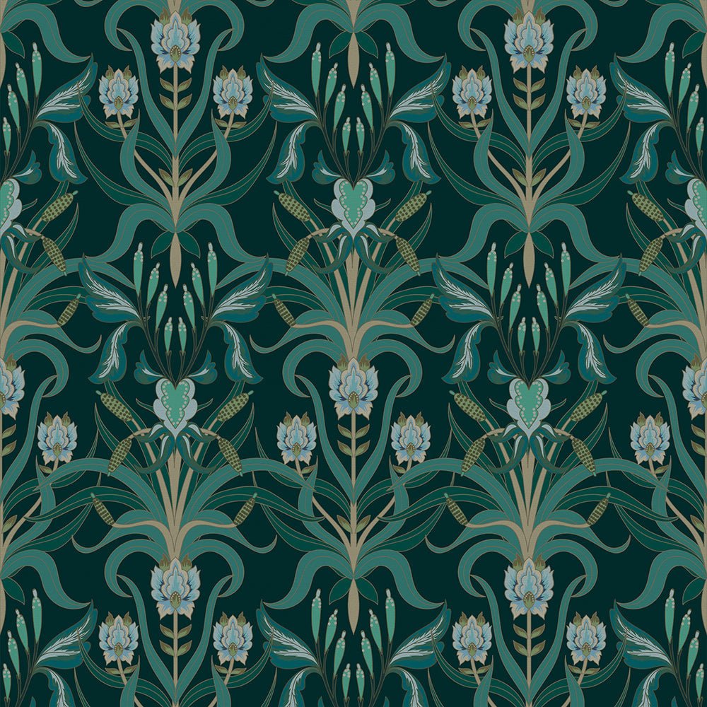 Versailles Wallpaper - Shades of Teal and Mineral - LAN100162 - Lucie Annabel - Premier Wallcovering