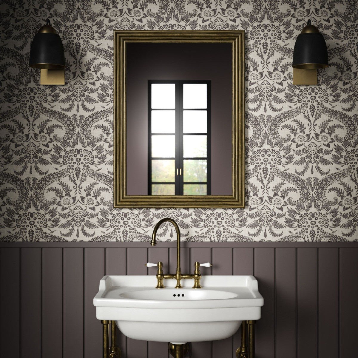 Versailles Wallpaper - Charcoal - Warner House - Premier Wallcovering