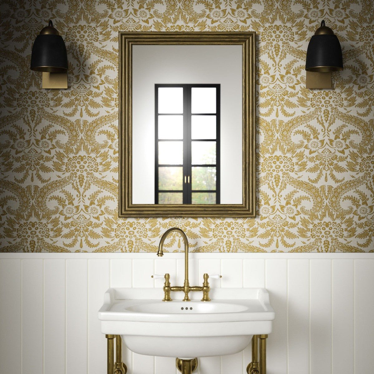 Versailles Wallpaper - Gold - Warner House - Premier Wallcovering