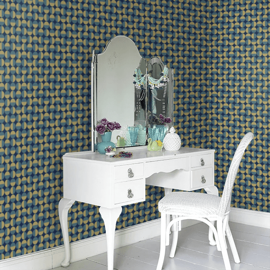 Vertigo Wallpaper - Navy & Teal - Boråstapeter - 1774 - Premier Wallcovering