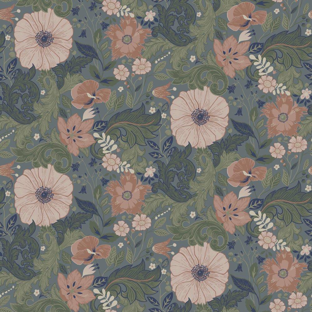 Victor Wallpaper - Blue - Midbec - 13112 - Premier Wallcovering