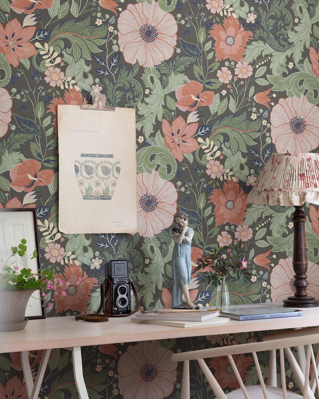 Victoria Wallpaper - Green - Midbec - 13107 - Premier Wallcovering