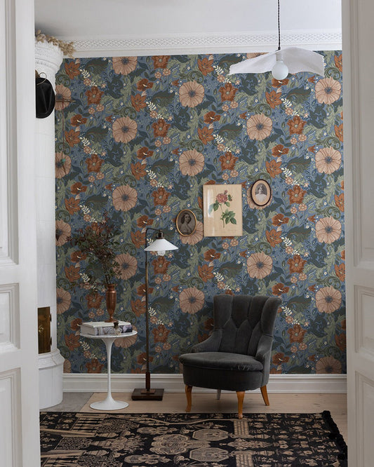 Victoria Wallpaper - Blue - Midbec - 13108 - Premier Wallcovering