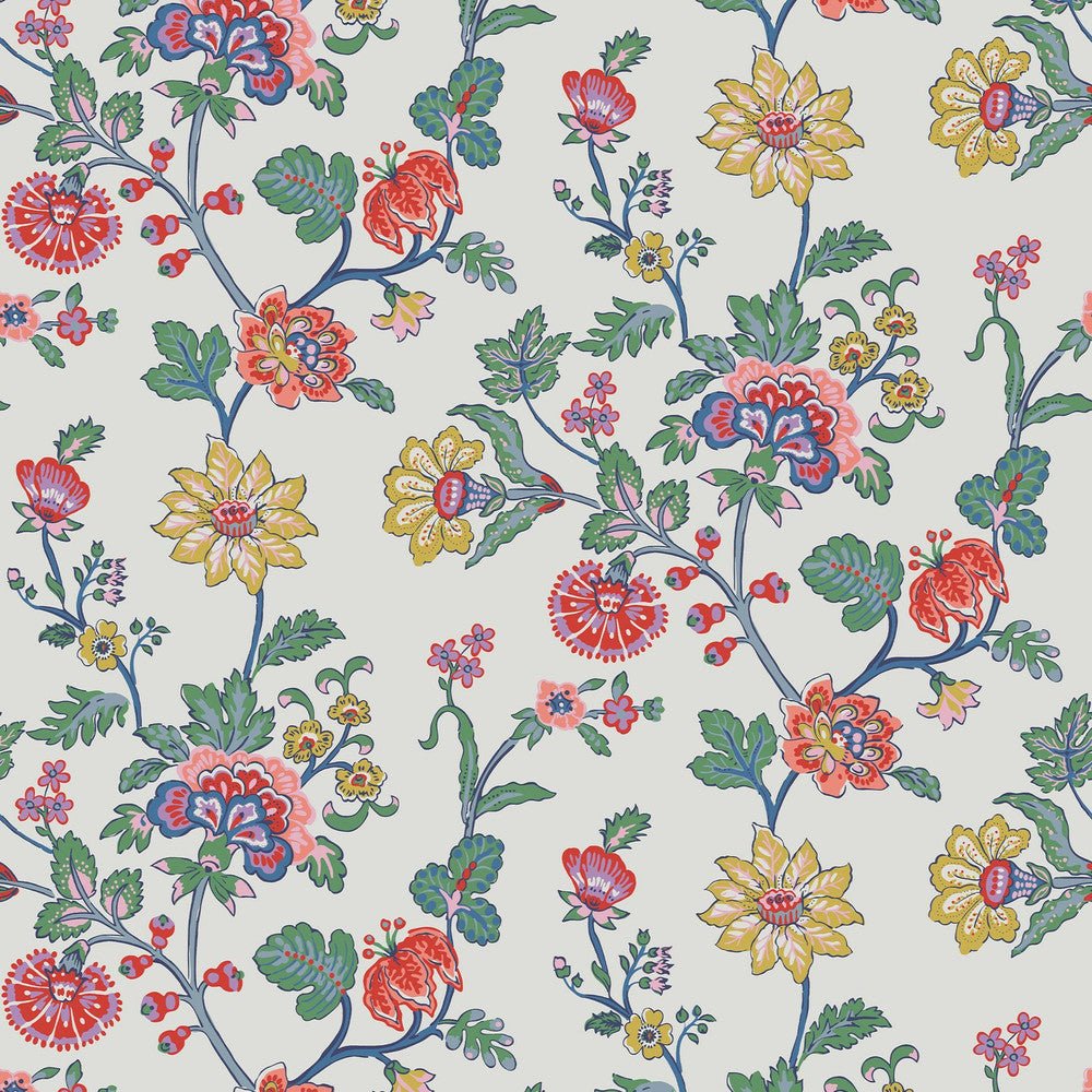 Vine Cottage Floral Wallpaper - Cream - Joules - 120877 - Premier Wallcovering