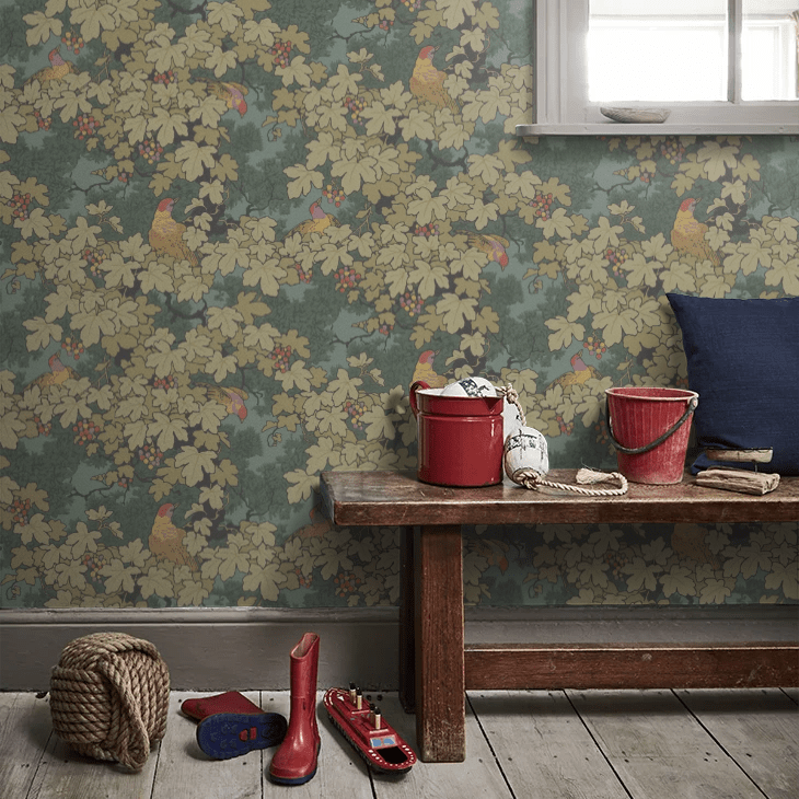 Vine Wallpaper - Green - Little Greene - 0247VIVERDE - Premier Wallcovering