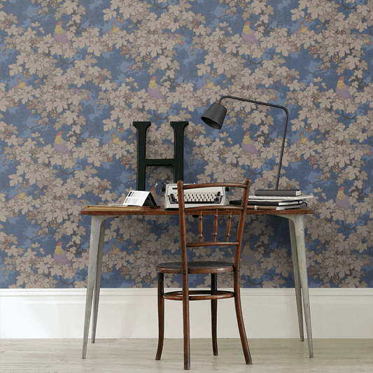 Vine Wallpaper - Blue - Little Greene - 0247VIBLEUZ - Premier Wallcovering