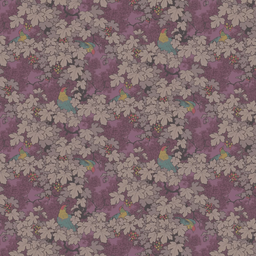 Vine Wallpaper - Mulberry - Little Greene - 0247VIROUGE - Premier Wallcovering