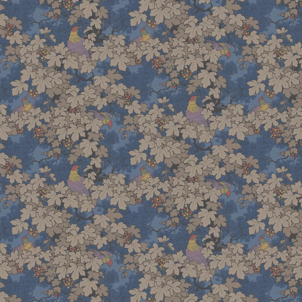 Vine Wallpaper - Blue - Little Greene - 0247VIBLEUZ - Premier Wallcovering