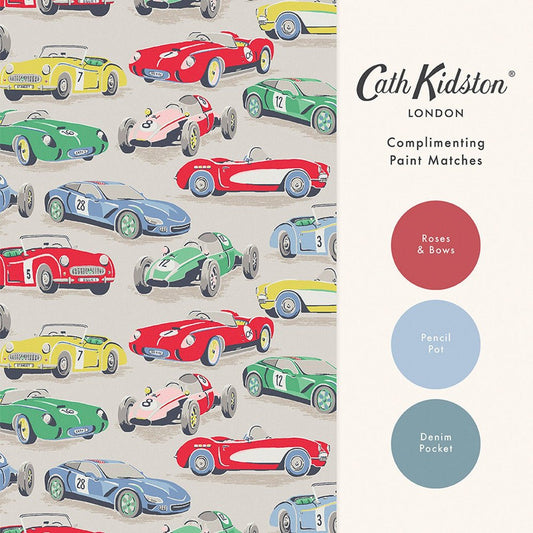 Vintage Cars Wallpaper - Multi - 125535 - Cath Kidston - Premier Wallcovering