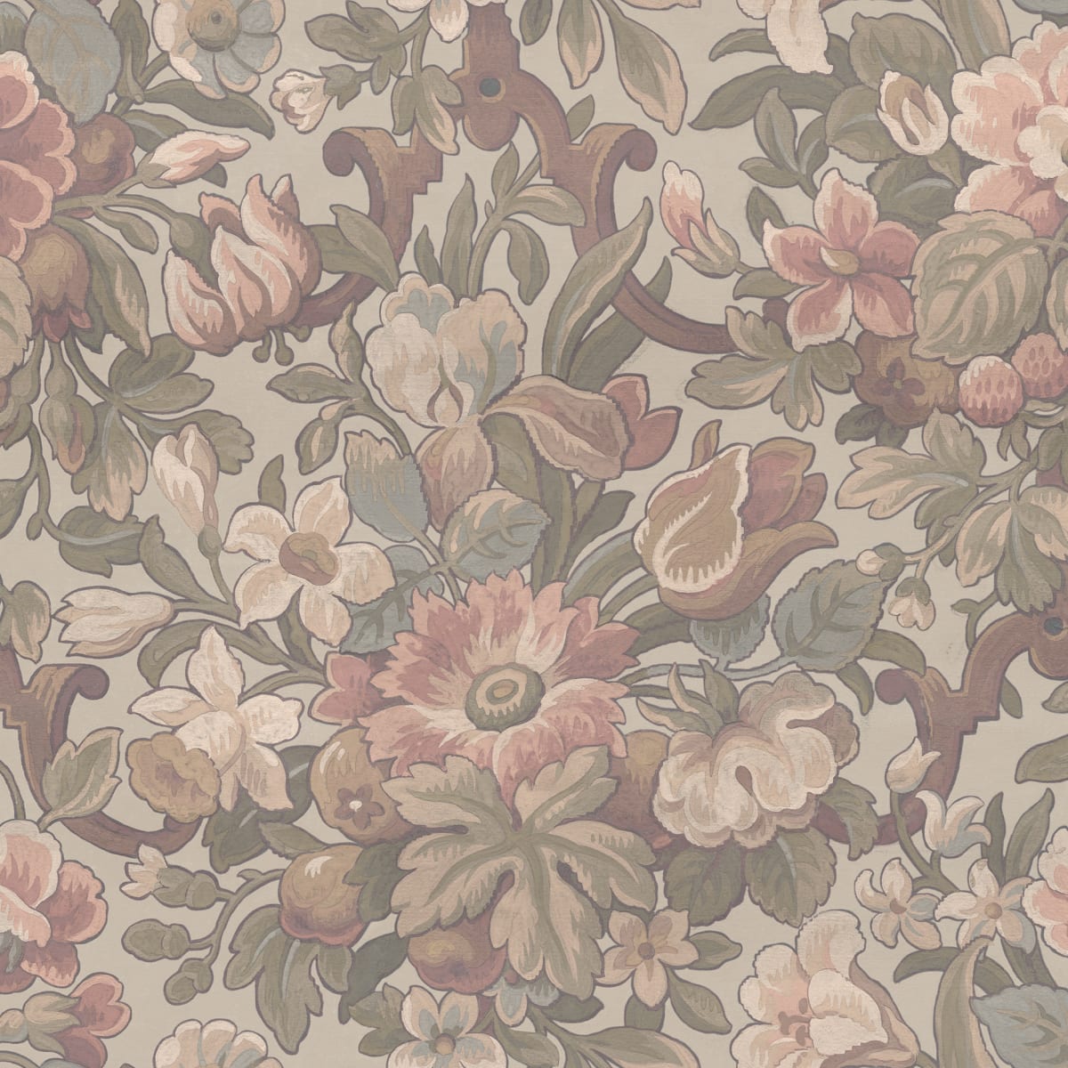 Vintage Garden Wallpaper - Pastel - Rebel Walls - R19266 - Premier Wallcovering