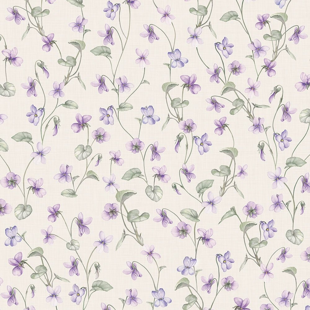 Violet Wallpaper - Vintage Cream - LAN100407 - Lucie Annabel - Premier Wallcovering