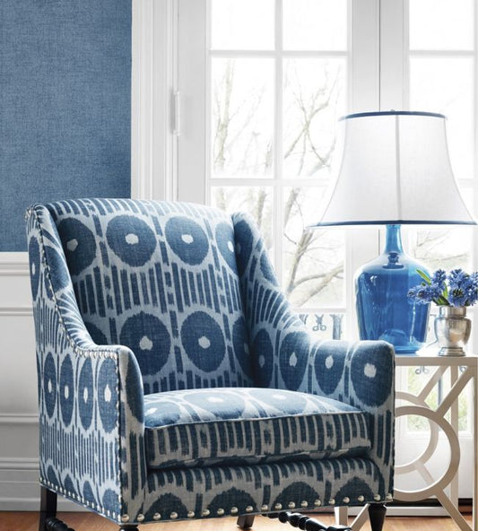 Vita Texture Wallpaper - Aqua - Thibaut - T14278 - Premier Wallcovering