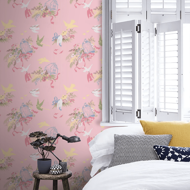 Volieres Wallpaper - Confetti - Little Greene - 0263VOCONFE - Premier Wallcovering