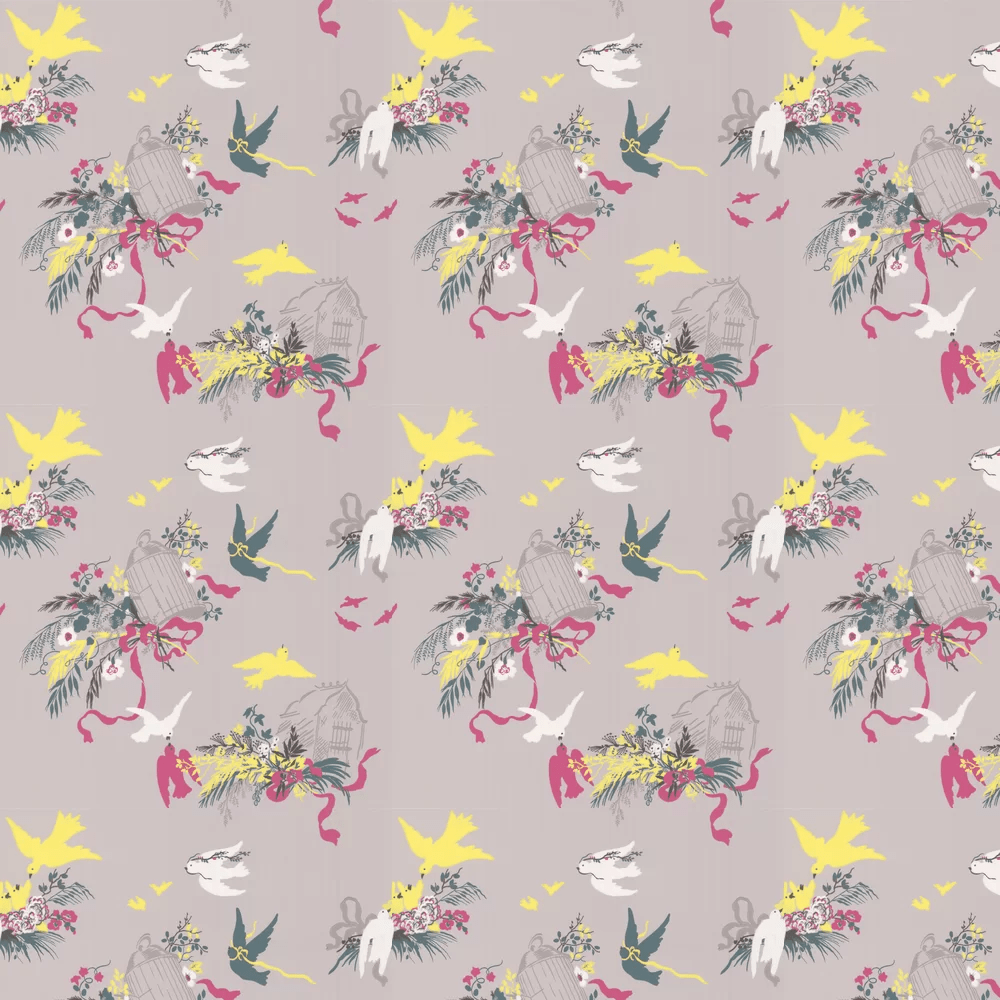 Volieres Wallpaper - French Grey - Little Greene - 0263VOFRENC - Premier Wallcovering