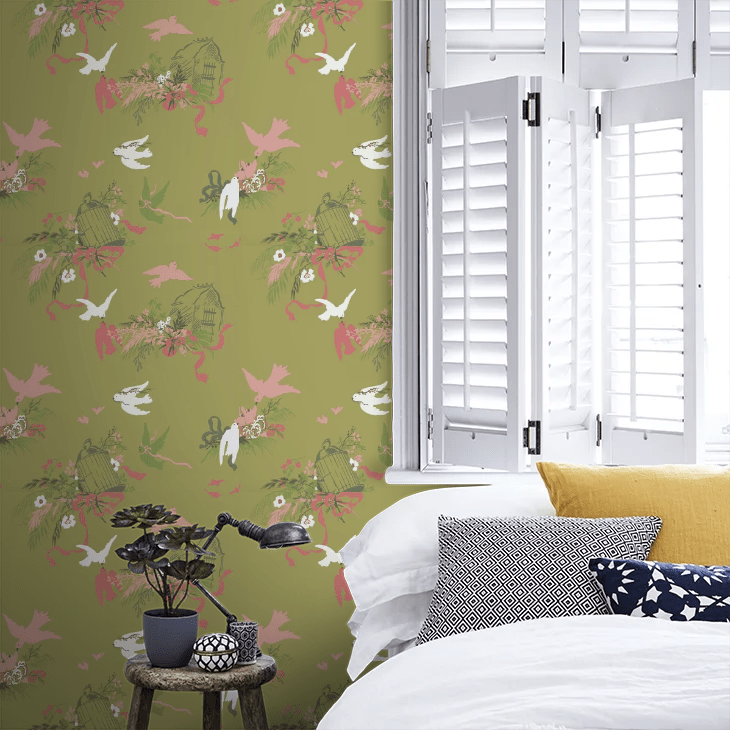 Volieres Wallpaper - Garden - Little Greene - 0263VOGARDE - Premier Wallcovering