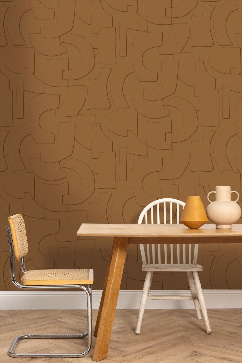 Volume Wallpaper - Terre Cuite - Caselio - 106052056 - Premier Wallcovering