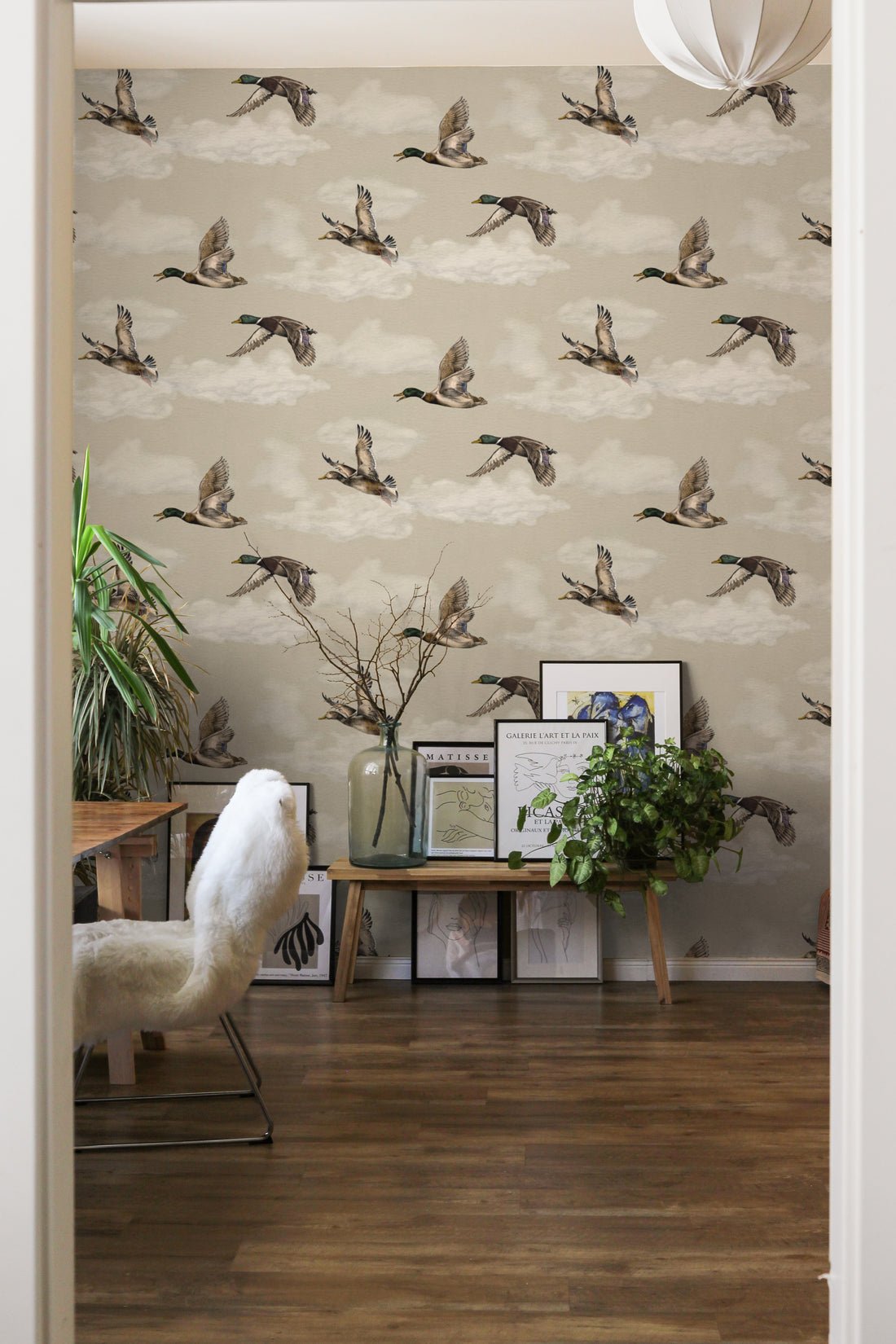 Voyage Wallpaper - Soft Sand - Summer Gray - Premier Wallcovering