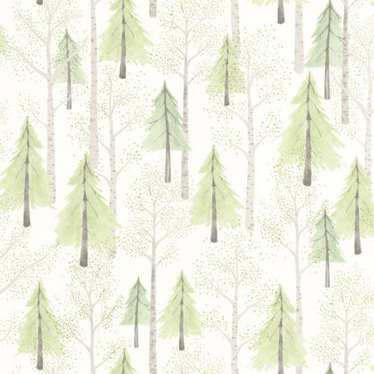 Walk In The Forest Once Upon A Time Wallpaper - Vert Amande - Casadeco - 88247356 - Premier Wallcovering