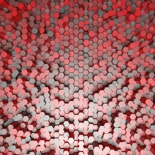 3D Pentagons Wall Mural - Red - Anaglypta - 5020-8 - Premier Wallcovering