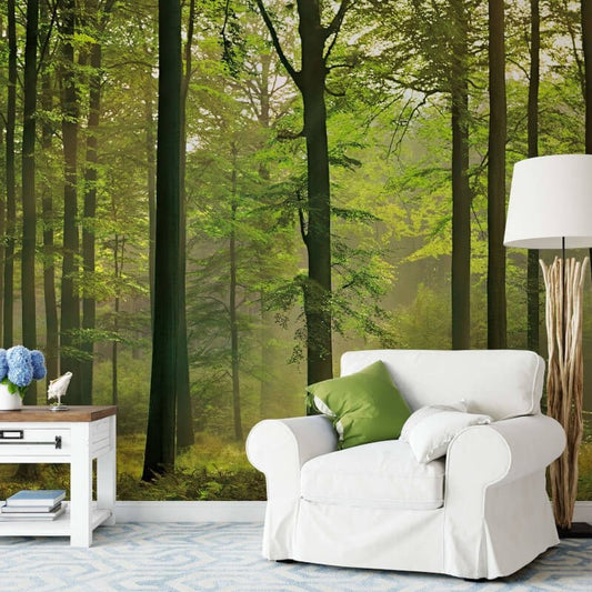 Autumn Forest Wall Mural - Forest Green - Anaglypta - 5419-8 - Premier Wallcovering