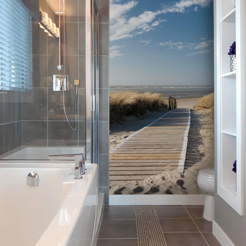 By the Seaside Wall Mural - Blue - Anaglypta - 5437-4 - Premier Wallcovering