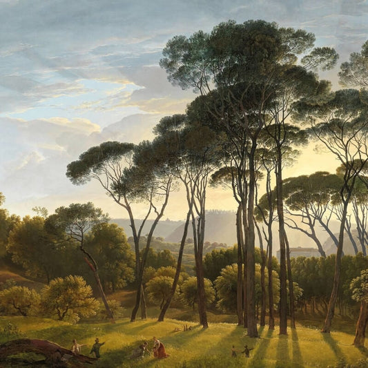 Classic Italian Landscape Wall Mural - Green - Anaglypta - 5436-8 - Premier Wallcovering