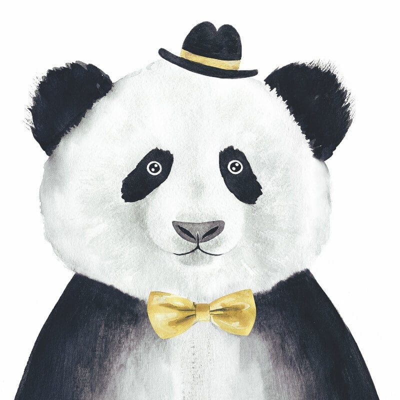 Cuddly Panda Wall Mural - Black/White - Anaglypta - 5529-4 - Premier Wallcovering