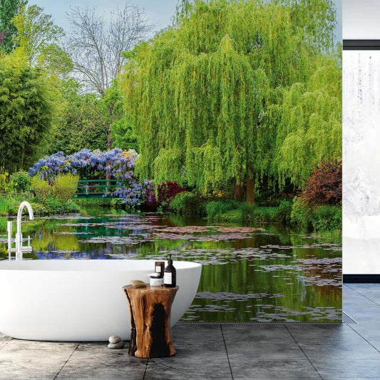 Monet's Garden In France Wall Mural - Green - Anaglypta - 5035-8 - Premier Wallcovering