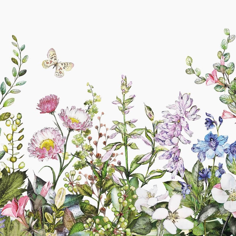 Summer Flowers Wall Mural - Multi - Anaglypta - 5440-8 - Premier Wallcovering
