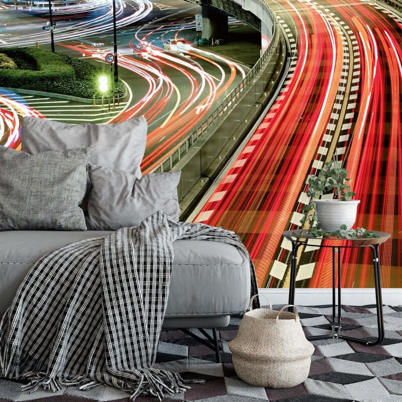 Urban Lightstripes Wall Mural - Multi - Anaglypta - 5091-8 - Premier Wallcovering