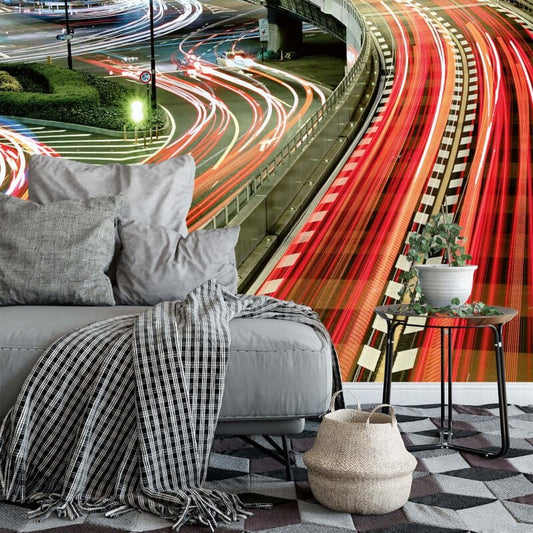 Urban Lightstripes Wall Mural - Multi - Anaglypta - 5091-8 - Premier Wallcovering