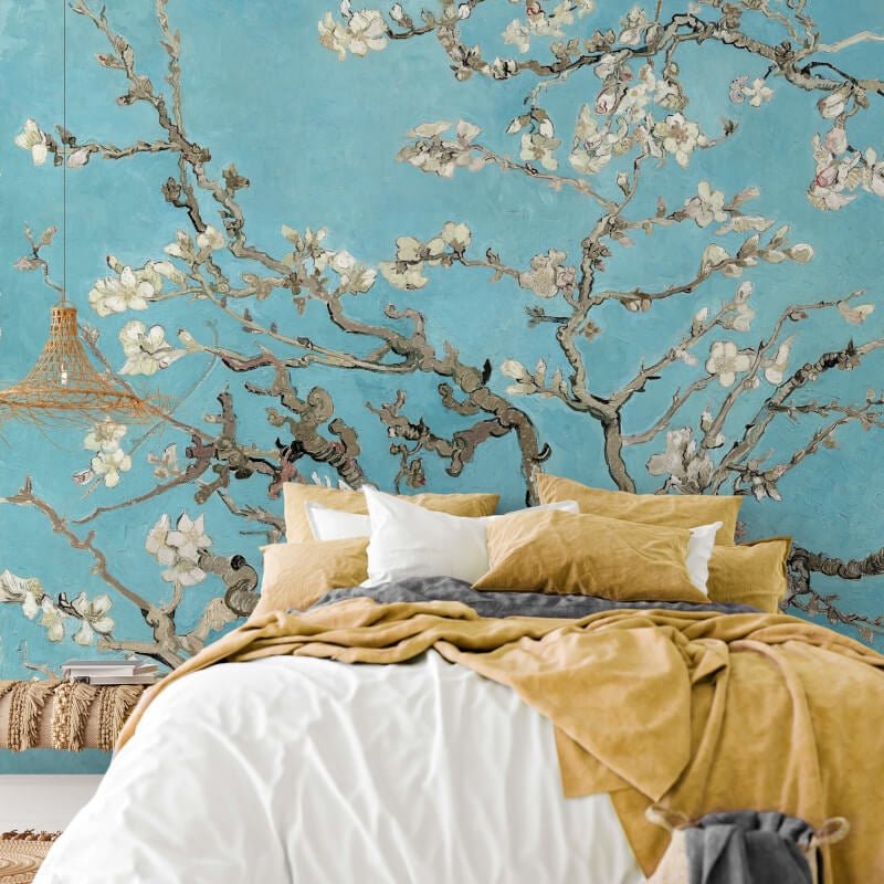 Van Gogh Almond Blossom Wall Mural - Blue - Anaglypta - 5454-8 - Premier Wallcovering