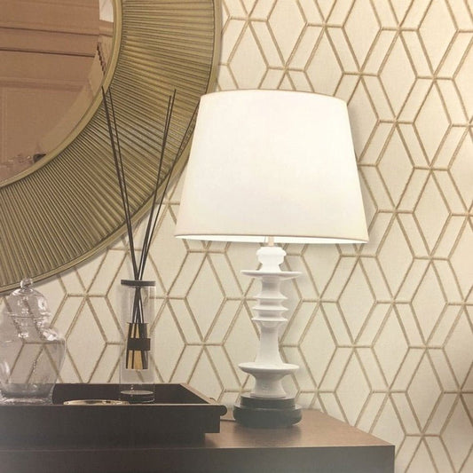 Wallstitch Wallpaper - White - Design ID - DE120061 - Premier Wallcovering