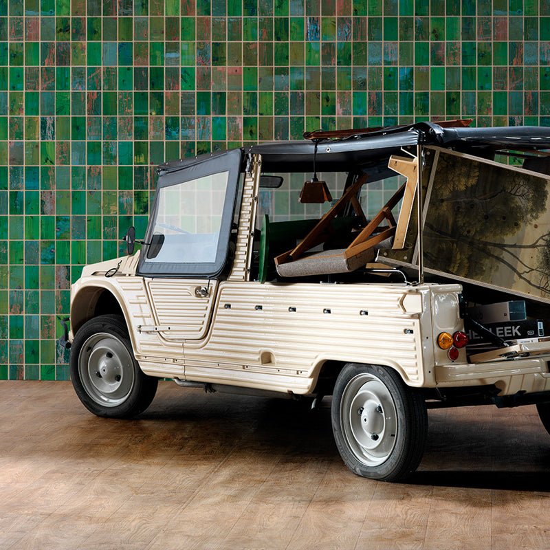 Waste Tiles Wallpaper - Green - NLXL - PHE - 22 - Premier Wallcovering