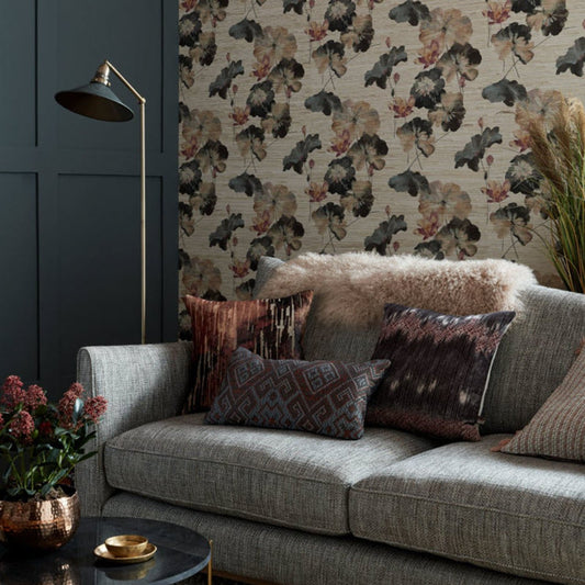 Water Lilies Grasscloth Wallpaper - Bracken - 1838 wallcoverings - 2008 - 143 - 01 - Premier Wallcovering