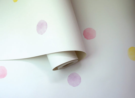 Watercolour Polka Dots Wallpaper - Pink_Yellow - Holden Décor - 91000 - Premier Wallcovering