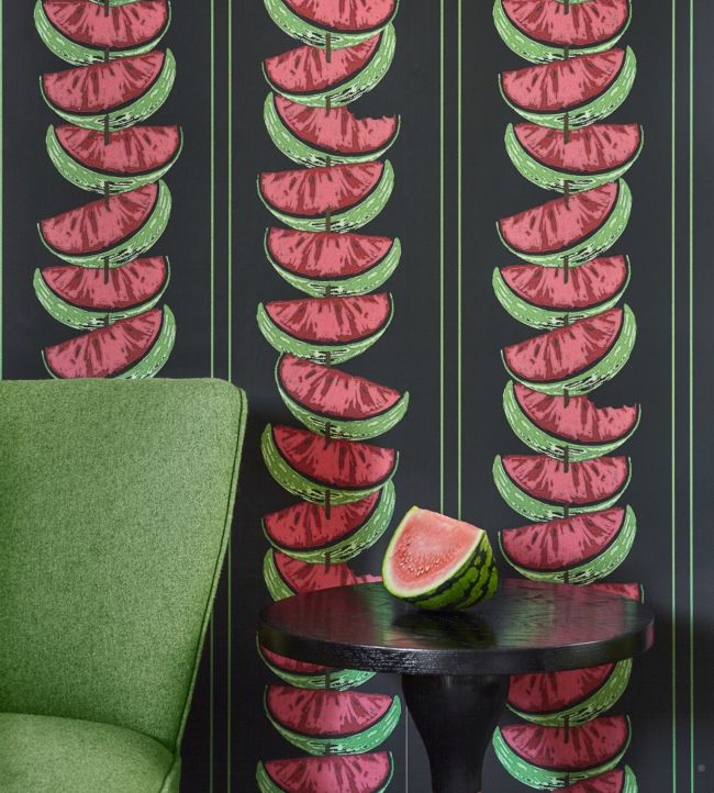 Watermelon Wallpaper - Charcoal - BG1800101 - Barneby Gates - Premier Wallcovering
