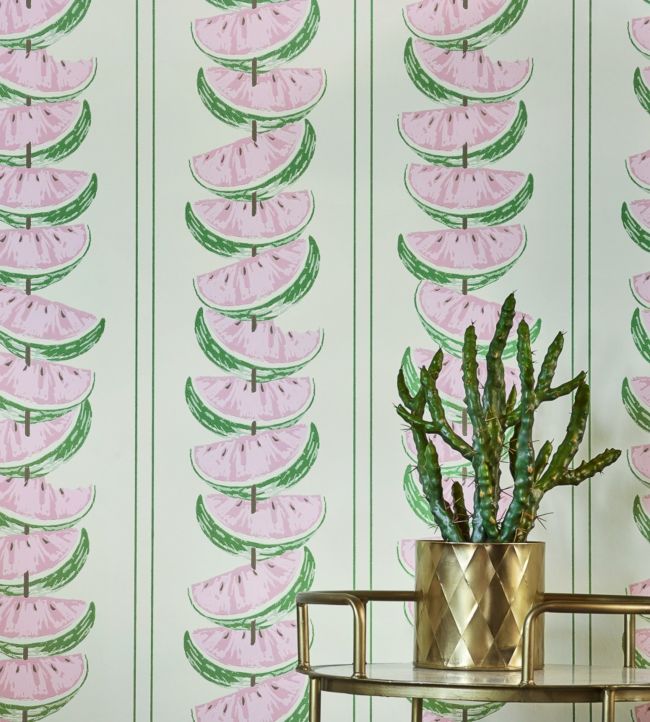 Watermelon Wallpaper - Pink / Green - BG1800102 - Barneby Gates - Premier Wallcovering
