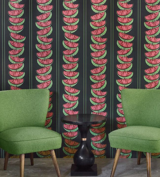 Watermelon Wallpaper - Charcoal - BG1800101 - Barneby Gates - Premier Wallcovering