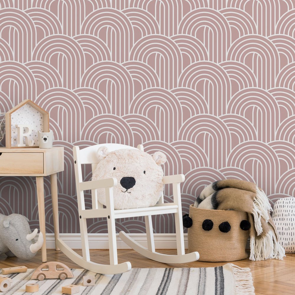Wave After Wave Wallpaper - Dusky Pink - Lust Home - LH900336 - Premier Wallcovering