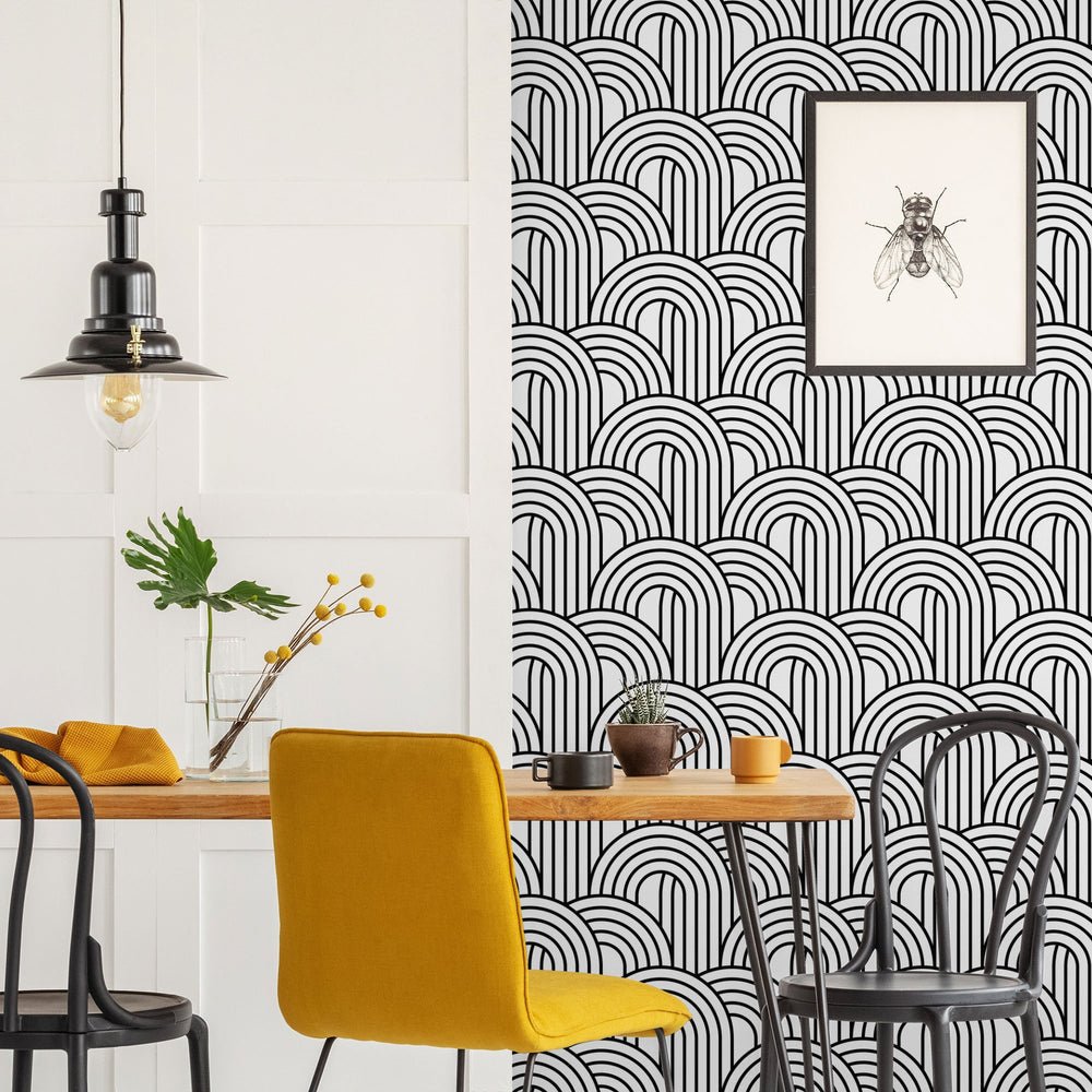 Wave After Wave Wallpaper - Monochrome - Lust Home - LH900296 - Premier Wallcovering