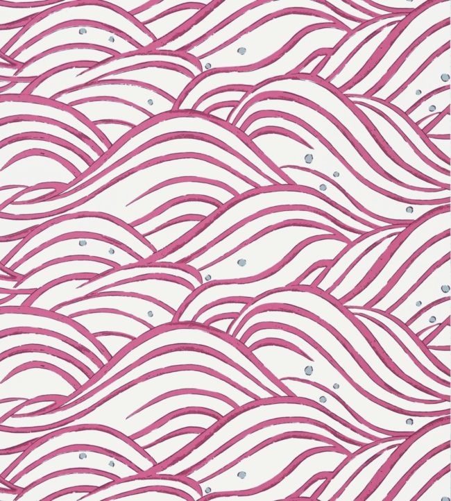 Waves Wallpaper - Fuchsia - AT9877 - Anna French - Premier Wallcovering