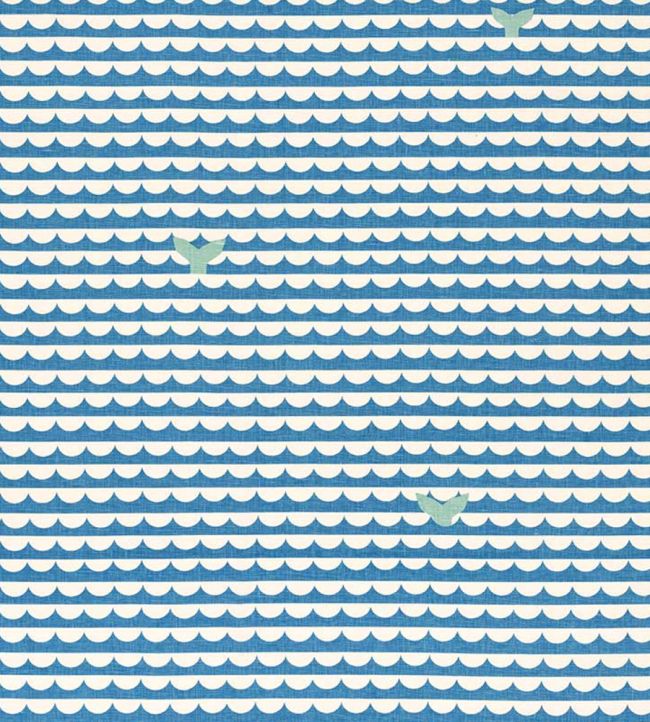 We Sailed Away Fabric - Royal Blue - Christopher Farr Cloth - CFF225 - 18 - Premier Wallcovering