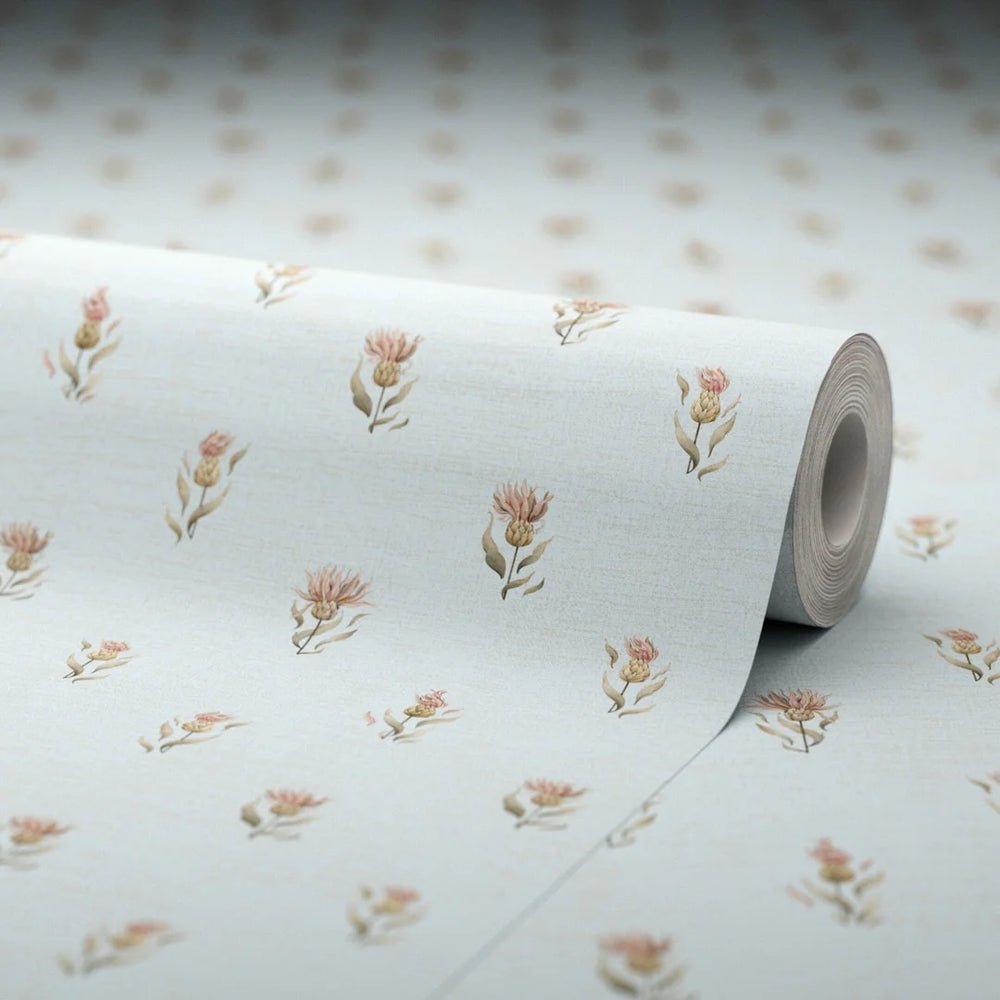 Wee Thistle Wallpaper - Mineral Mist - LAN100358 - Lucie Annabel - Premier Wallcovering