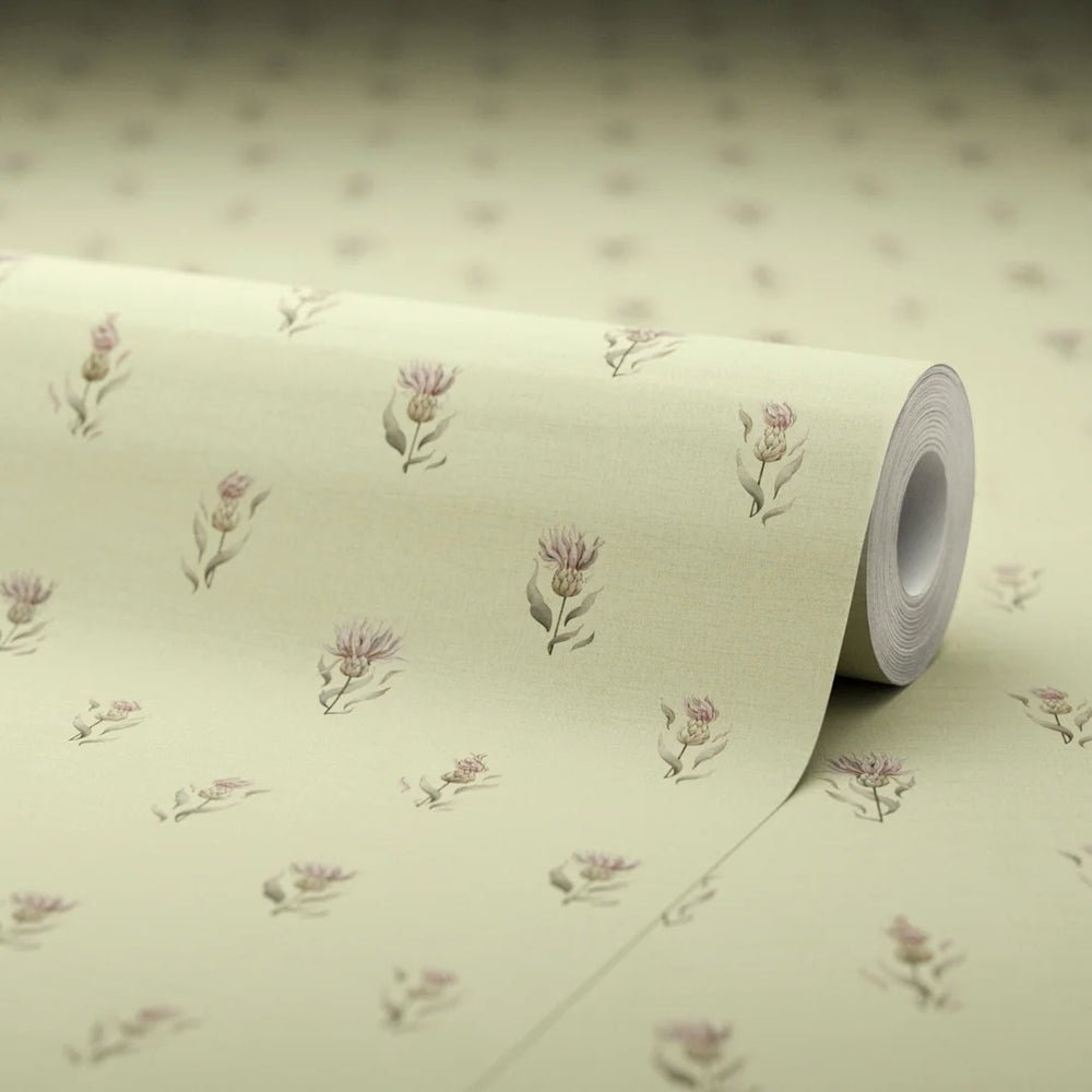 Wee Thistle Wallpaper - Slow Cooked Sage - LAN100357 - Lucie Annabel - Premier Wallcovering