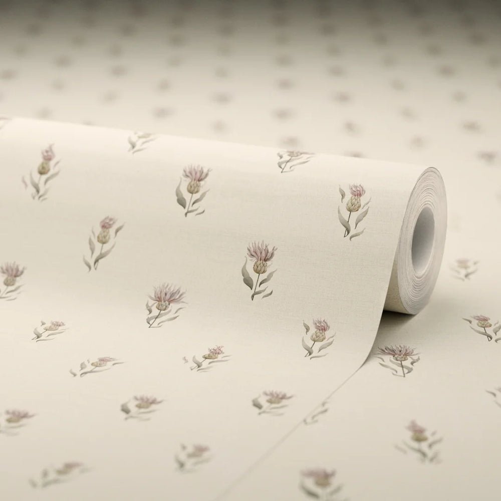 Wee Thistle Wallpaper - Vintage Cream - LAN100355 - Lucie Annabel - Premier Wallcovering