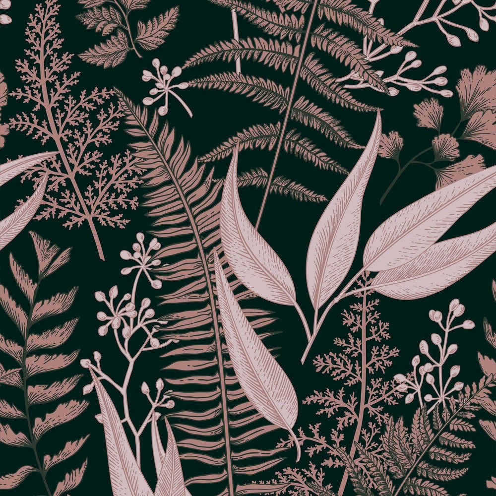Welcome To The Jungle Wallpaper - Blush & Forest Green - Lust Home - LH900145 - Premier Wallcovering