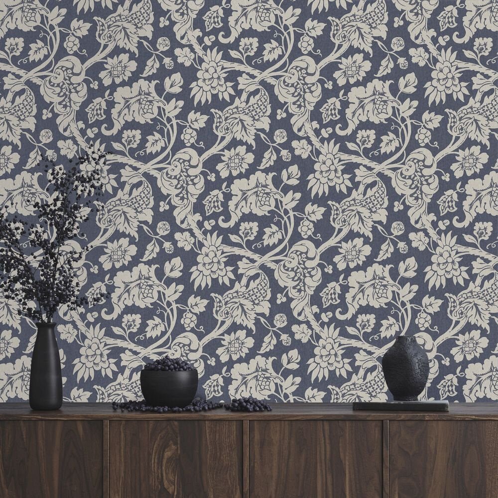Westcombe Wallpaper - Midnight Blue - Timothy Wilman - TW2573 - Premier Wallcovering